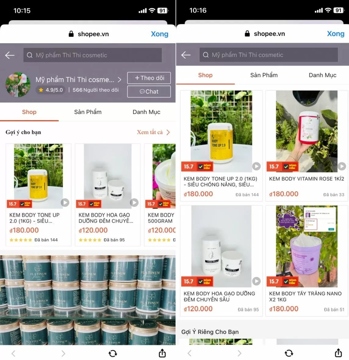 Tiktoker ThiThi97 vẫn rao bán mỹ phẩm vi phạm trên Tiktok, Shopee, bất chấp lệnh tiêu hủy
